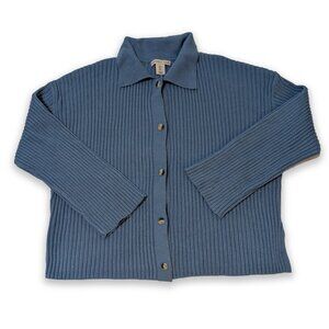 Sincerely Jules Blue Long Sleeve Front Button Cardigan Sweater Women's Sz Large